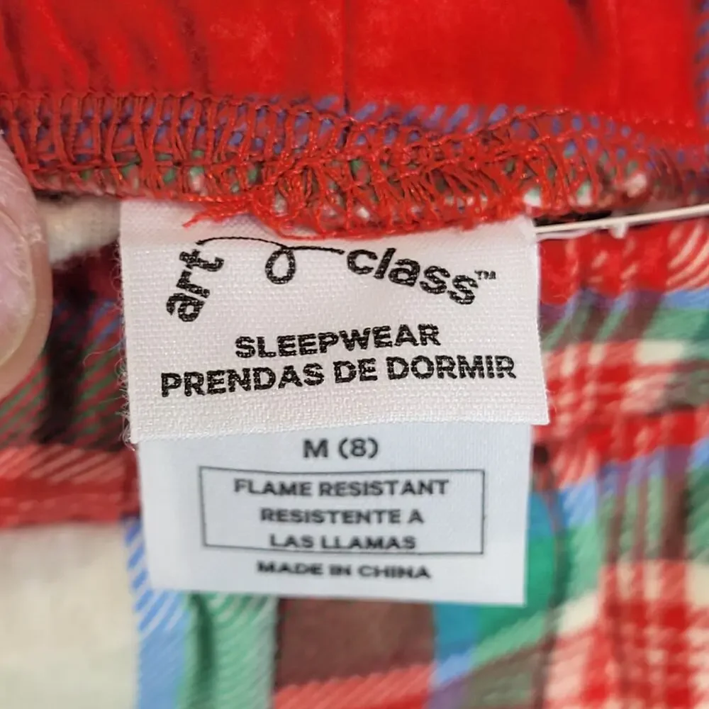 Art Class Short Sleeve Holiday Pajamas, Multi-color, Youth Sz M, NWT